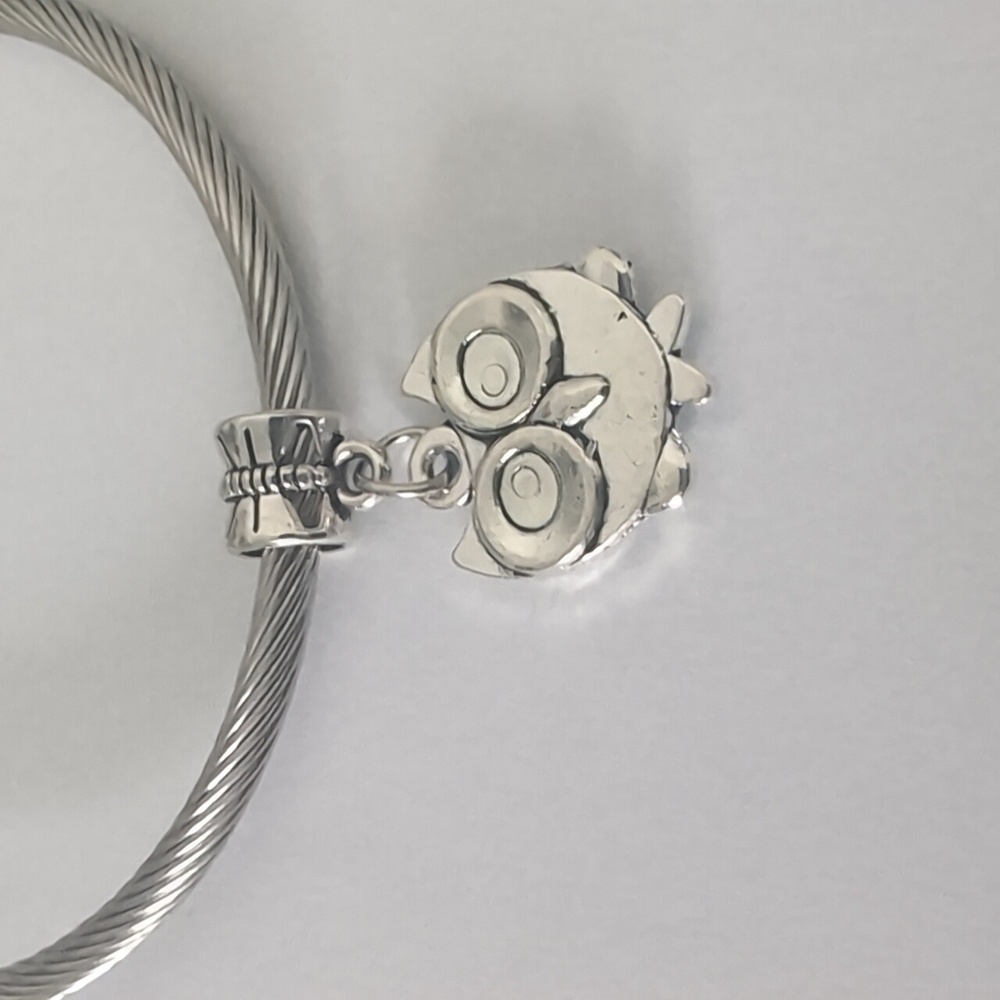 Silver‎ Owl Dangle Charm for Pandora Style Bracelet